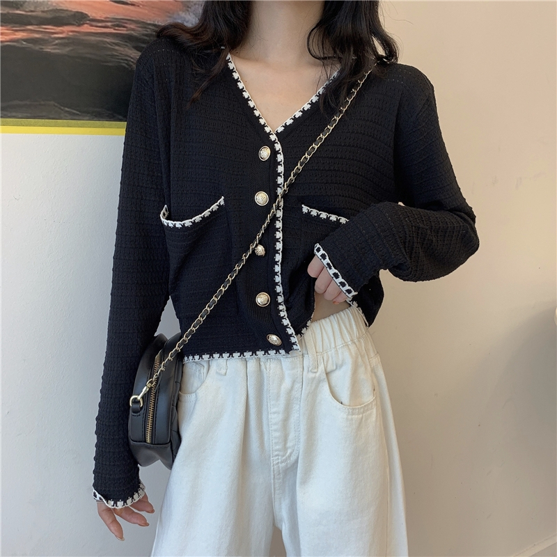 [COD]2 warna cardigan rajut atasan crop top kardigan rajut lengan panjang fashion korea style wanita