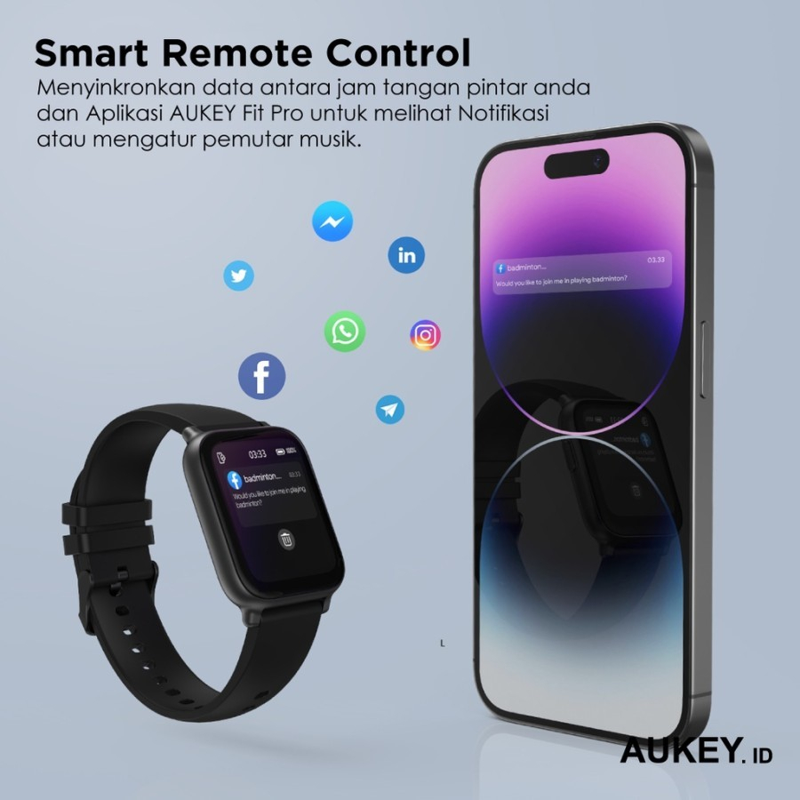 Smartwatch Aukey SW1 Fitness Tracker 10 Activity With IP68 SW-1