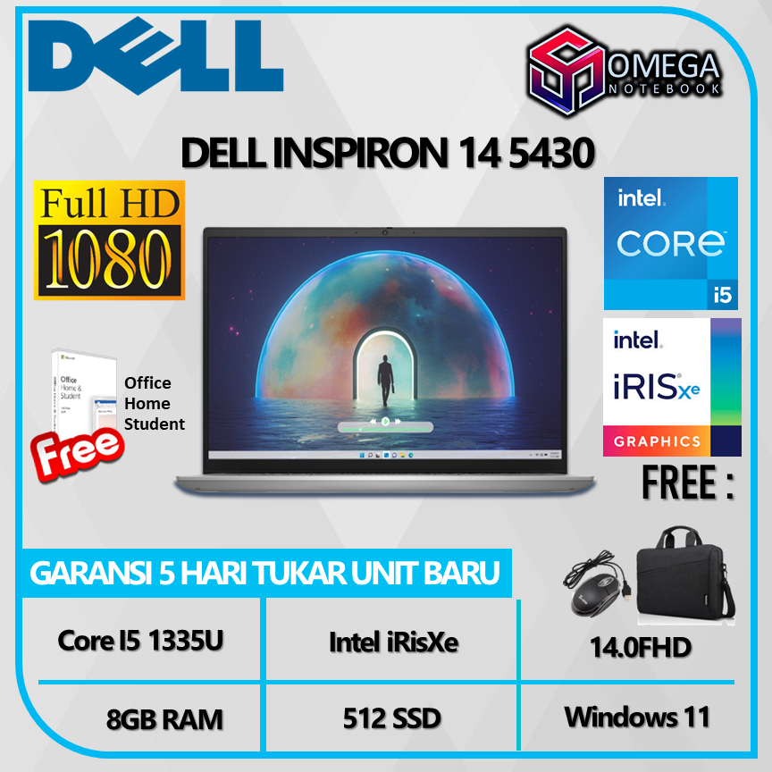 DELL Inspiron 14 5430 I5 1335U 8GB 512Ssd OHS 14.0FHD Windows 11