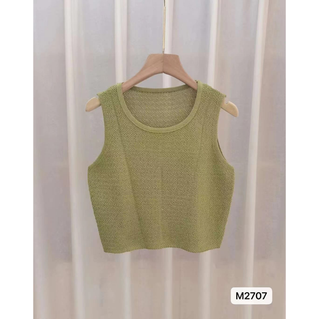 Khalida Summer Crop TankTop - Knit Korean Style - Atasan Wanita Rajut Import TM - (M2707)