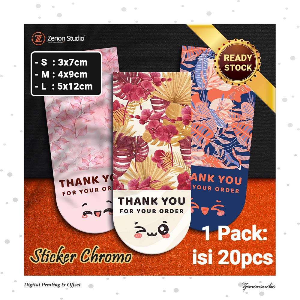 

[20pcs] Sticker Segel Thank You Stiker Ucapan terima Kasih Toples Kemasan Ver 1