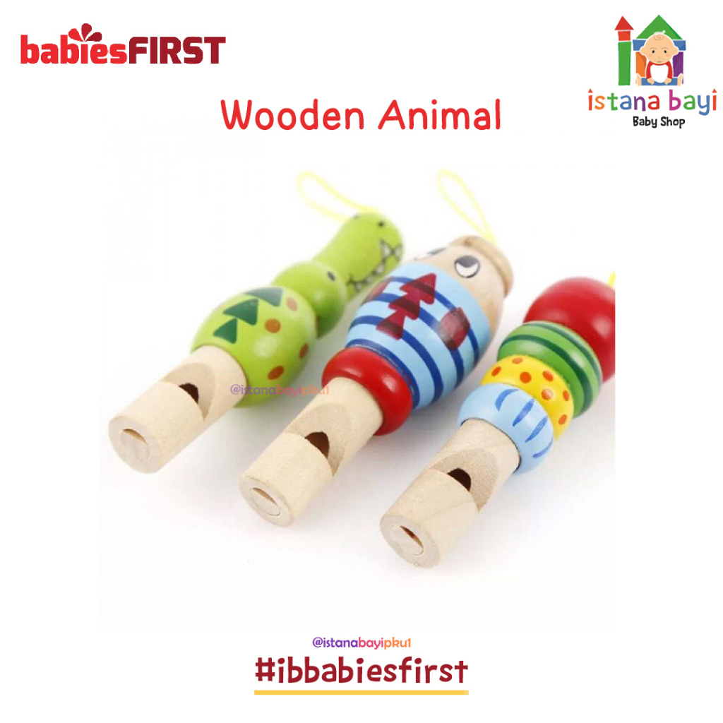 Mainan Edukasi - Baby First Wooden Animal Whistle - Mainan Wooden Animal