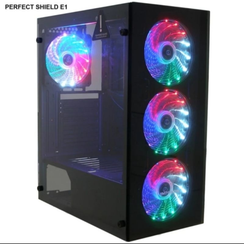 Casing PC Gaming Imperion Perfect Shield E1 + 3 Fan RGB