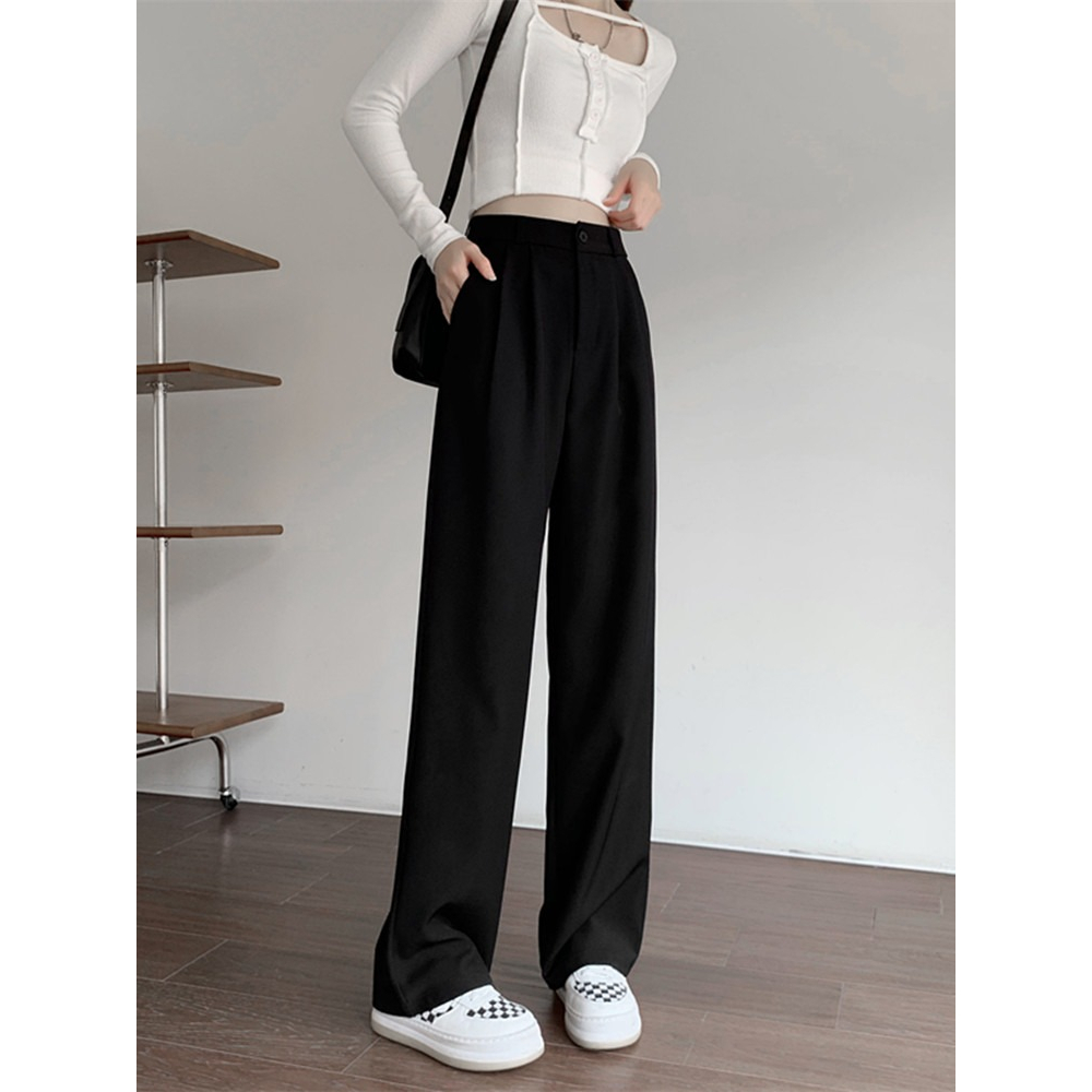 Celana Panjang Kulot Gadis Temperamen Highwaist Hitam Import