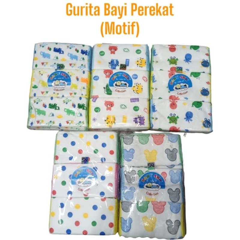 Baby Srr Gurita Perekat Bayi Motif (6pcs/setengah lusin)