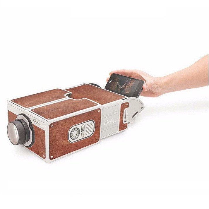 Proyektor Mini Smartphone Hape Projector Portable Ringan Bahan Karton Alat Untuk Nonton Film Layar