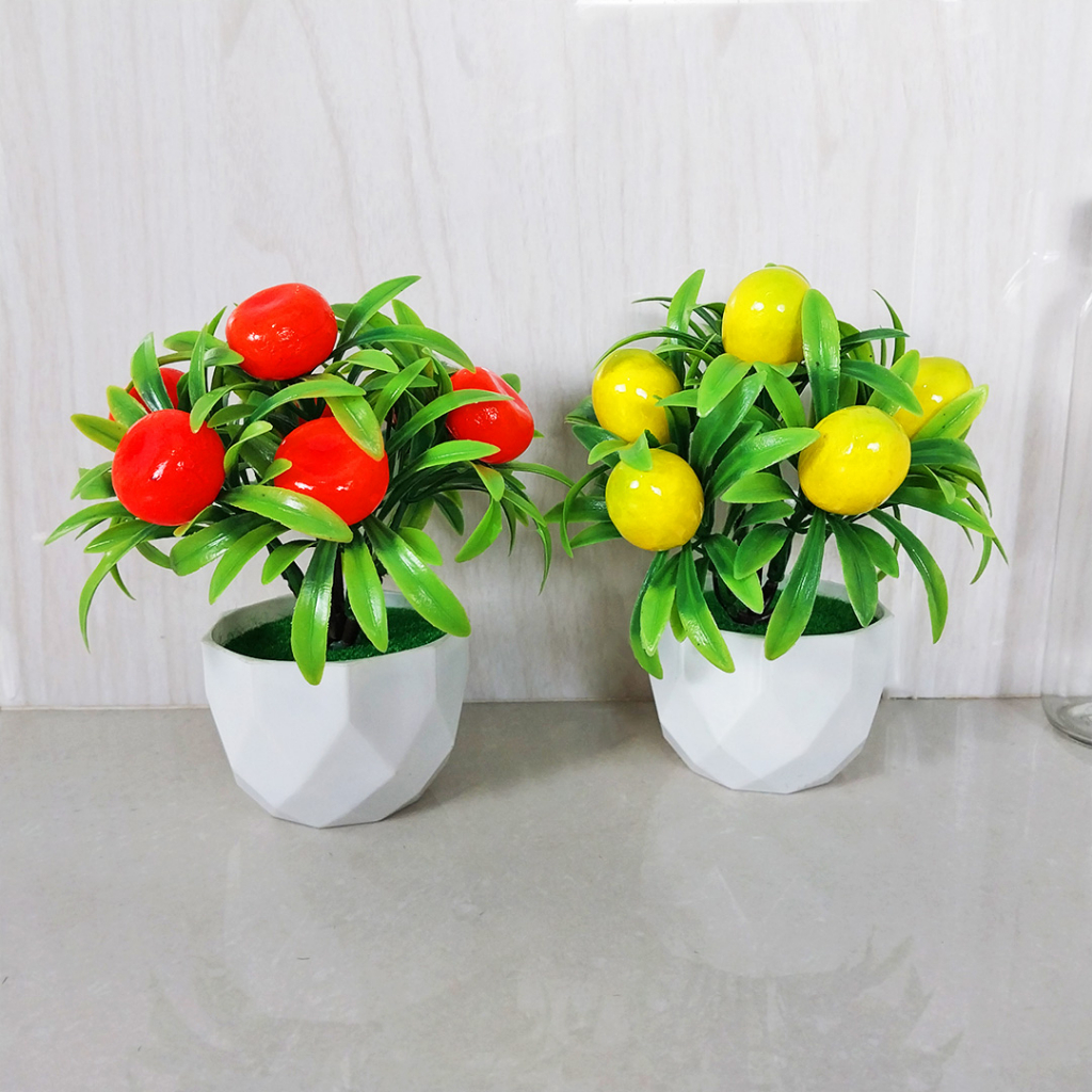 Tanaman Pohon Hias Plastik Mini Dekorasi Rumah Murah Pot Bunga Hias Artificial Flowers Import PBP104