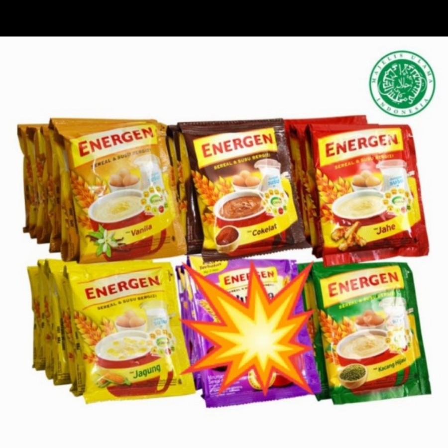 

energen cereal sereal sachet vanila coklat jahe kacang hijau