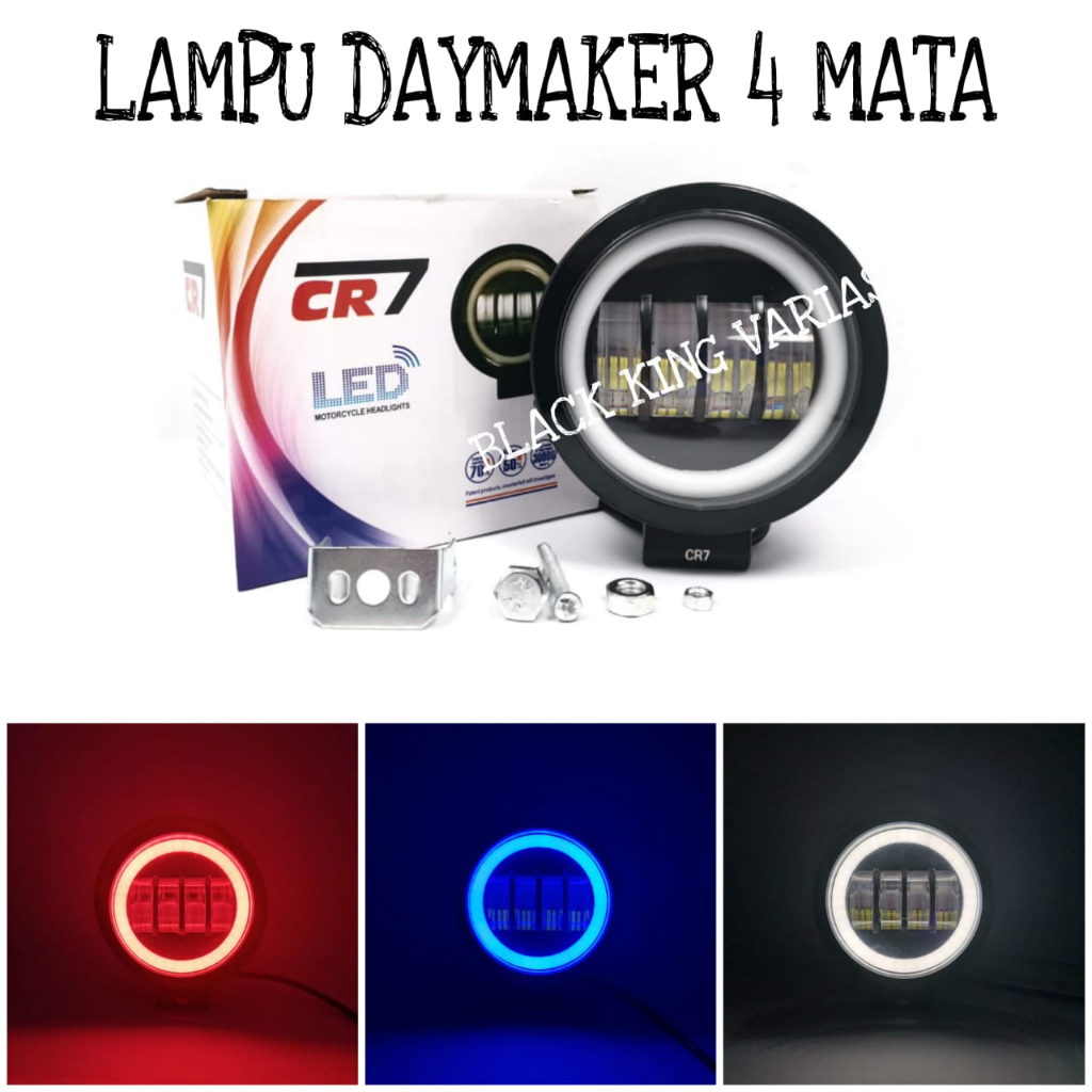 Lampu Tembak Daymaker Sorot LED Lampu Tembak Daymaker 4 Lensa Cree Angel Eye 40 Watt Lampu Tembak Sorot Led 4 Mata Bulat