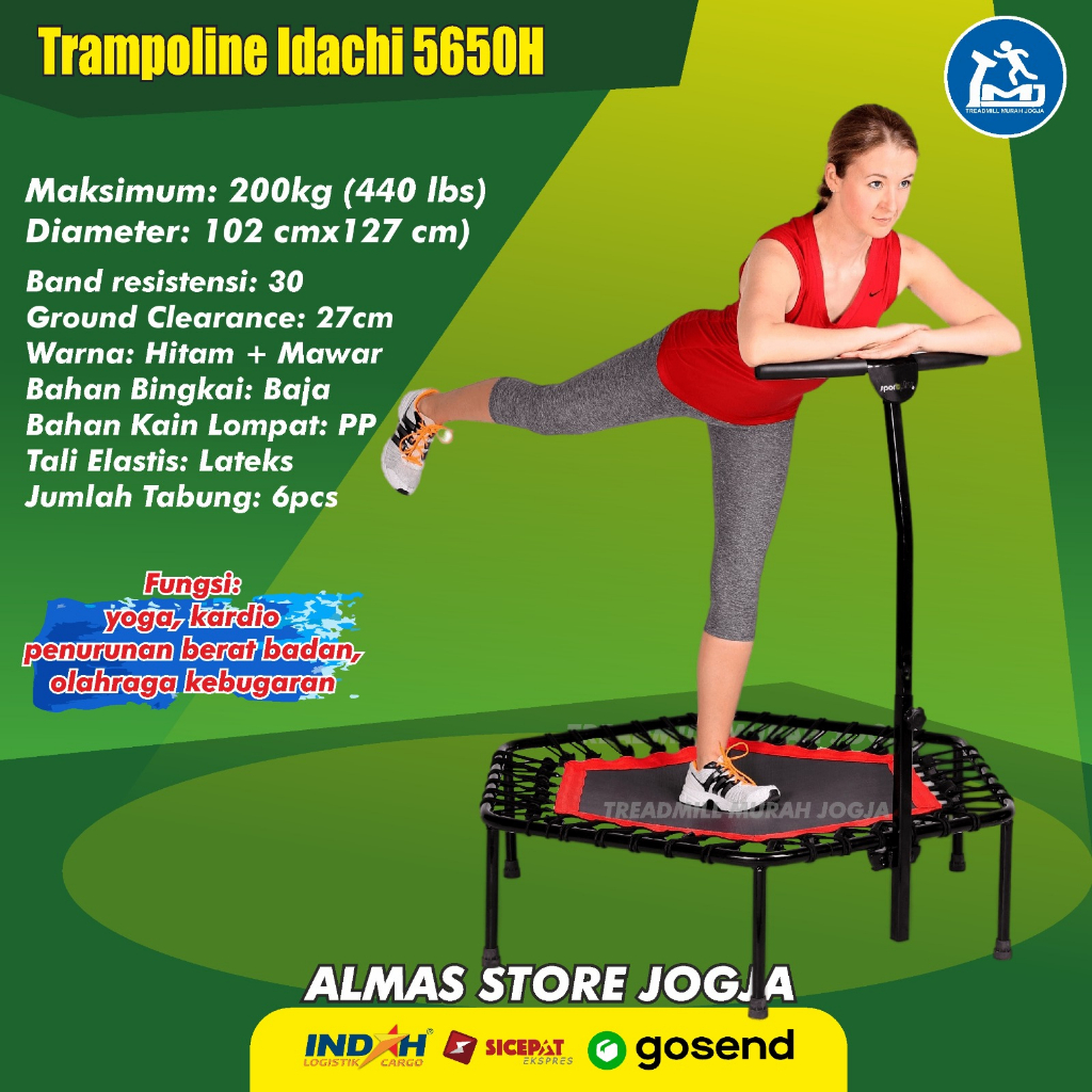 Trampolin Trampoline Lompat Loncat JARING Olahraga Jump Jumping Fitnes Anak Laki laki Pria Wanita da