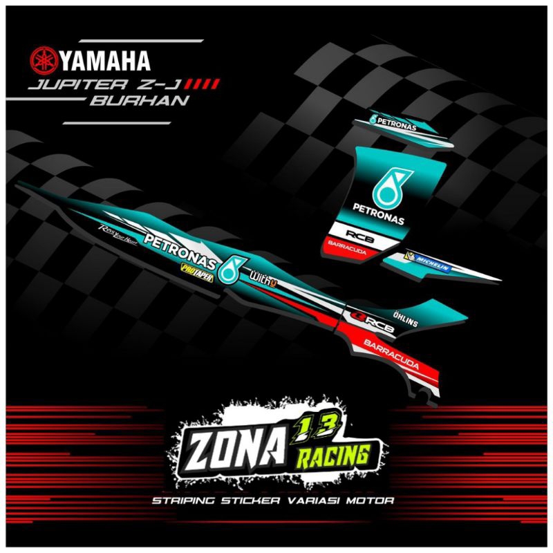 STRIPING VARIASI STICKER MOTOR YAMAHA JUPITER Z BURHAN 2000/2005 LIST PETRONAS
