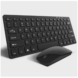 keyboard wireless and mouse set gaming combo paket kumputer pc laptop mini tipis bisnis/Kantor/Fashion-GKM901-Hitam/ wireless
