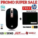 HP S4000 mouse wireless gaming silent click laptop pc macro original 2.4G 1600DPI dengan receiver-Usb /MOUSE HP WIRELESS free mousepad+baterai