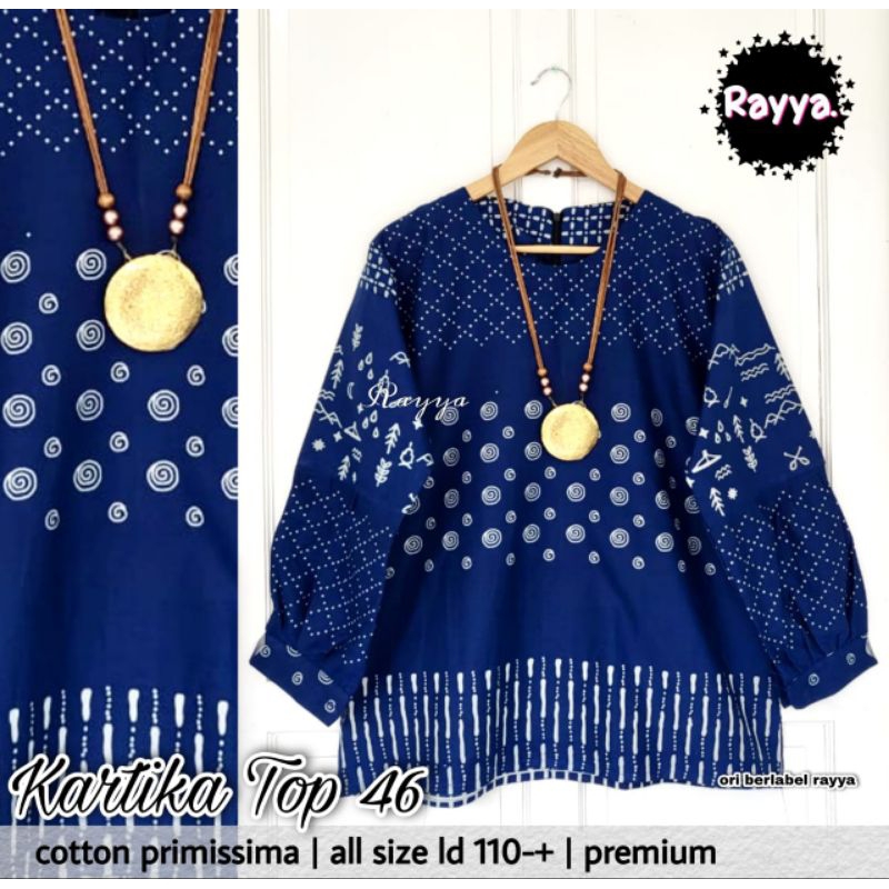 Blus kartika balon  batik solo atasan kerja blus batik