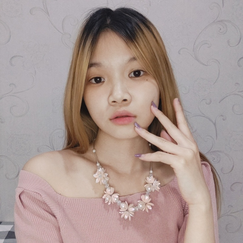 Dove Matte Cassandra Flowery Pearl Necklace Kalung Panjang Hijab Bunga Mutiara Dop Flower