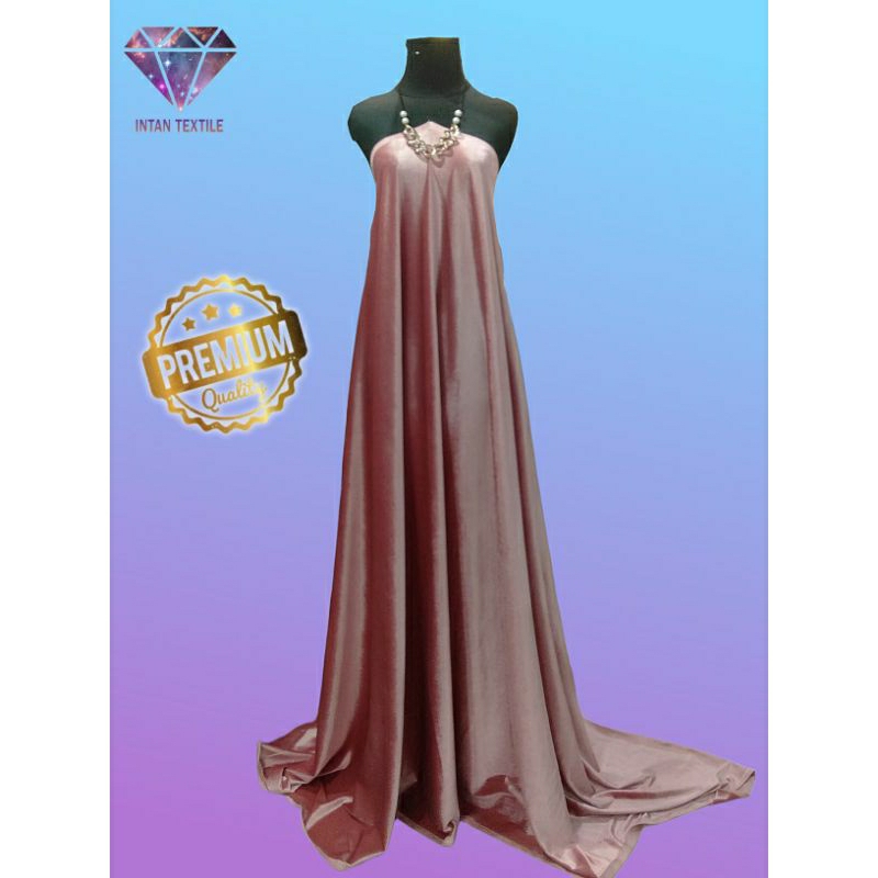 BAHAN KAIN VELPET BLUDRU/BLUDRU KOREA/BLUDRU STRETCH/DUSTY PINK.