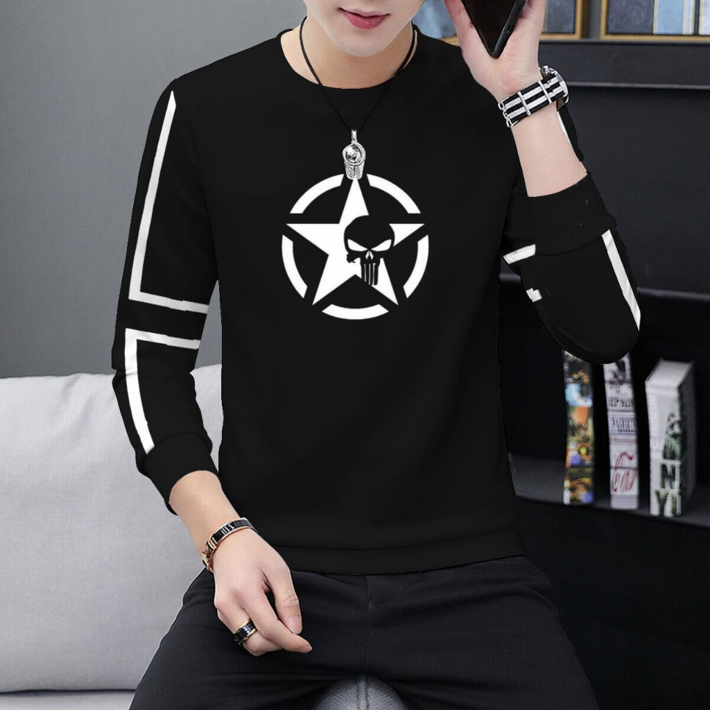 kaos pria lengan panjang fullprint keren kaos distro pria lengan panjang full print koas lengan panj