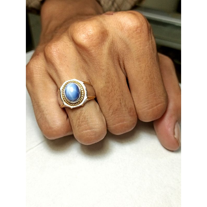 Cincin blue safir star original