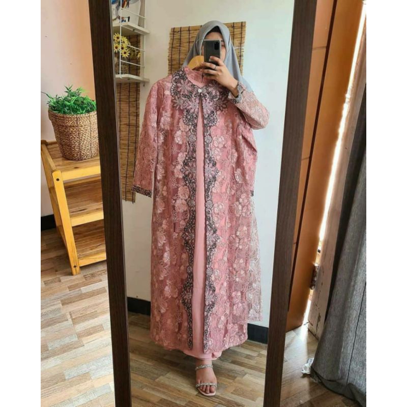 COD-GAMIS ROMPI MISAH TEEBARU BAHAN BROKAT-GAMIS PESTA MEWAH MODEL SIMPLE MEWAG DAN ELEGAN