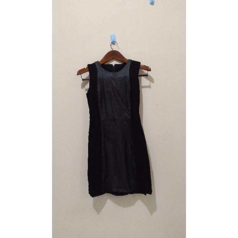 dress ZARA leather black preloved