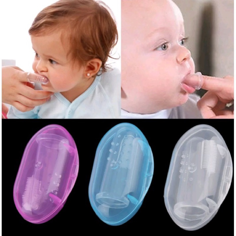 Sikat gigi Bayi Finger Tooth Brush Pembersih mulut Silikon Jari Baby Newborn Lidah Gusi Silicone Food Grade Lembut