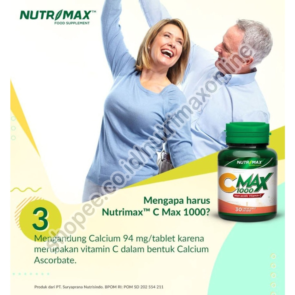 [BPOM] Nutrimax C MAX 1000 mg Isi 30 Tablet / Vitamin C / CMAX 1000mg / MY MOM