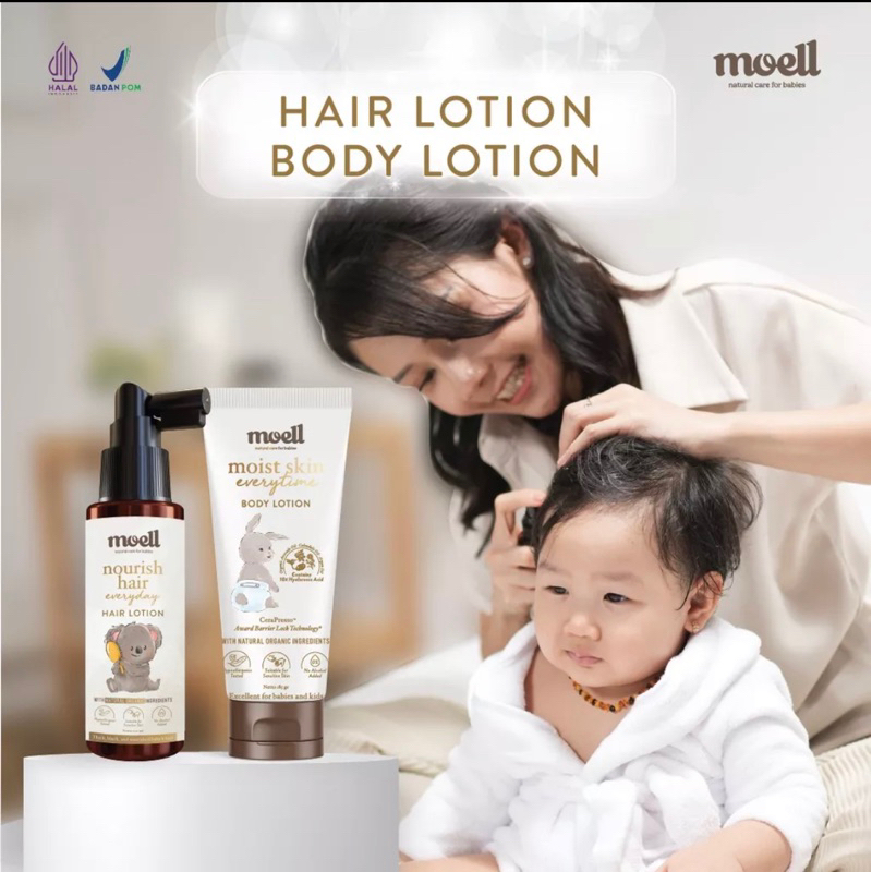 Bundling MOELL HAIR LOTION-BODY LOTION untuk bayi / anak