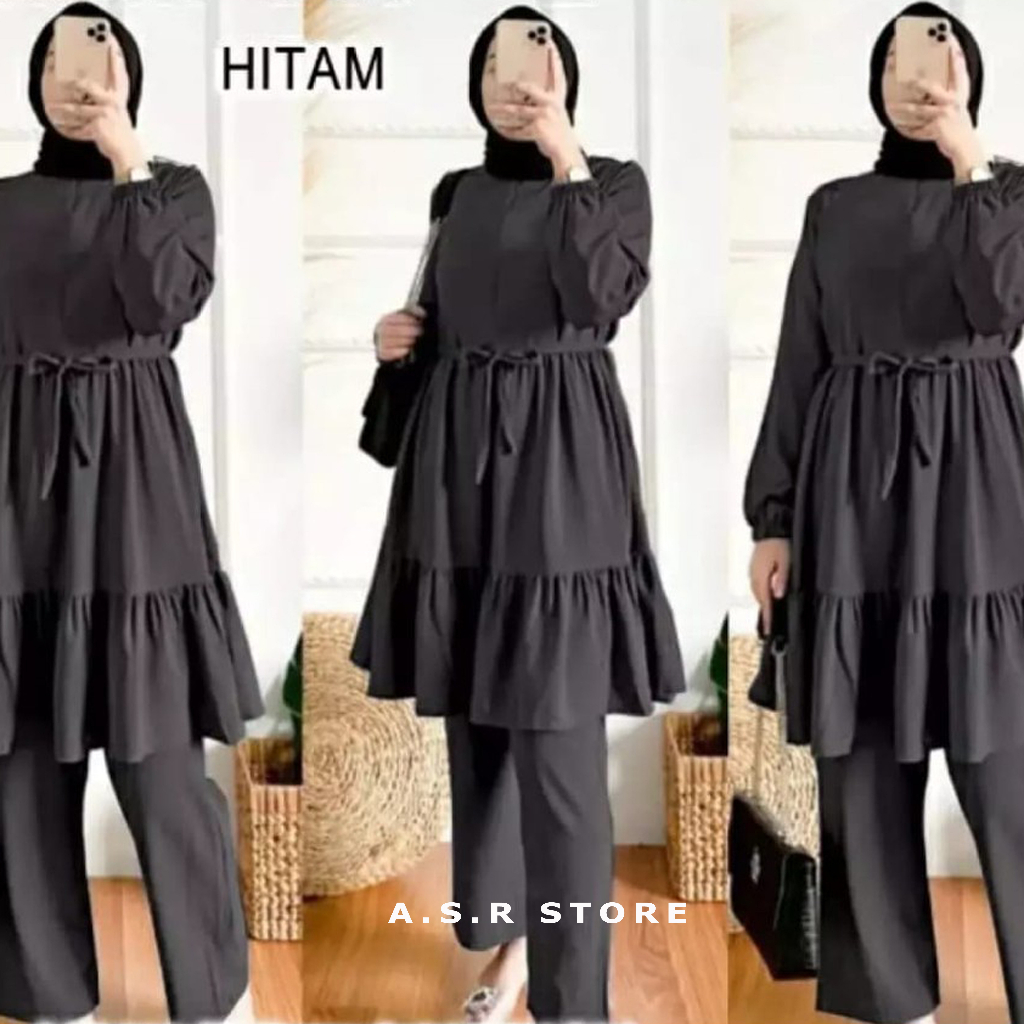 TIFANY SET MAT ITY MANGO CREPE SETELAN TUNIK SUDAH TERMASUK CELANA SIZE S M L XL XXL UKURAN KECIL NORMAL BESAR GEDE JUMBO BIG PAKAIAN MUSLIM MODEREN BARU GAYA SIMPLE UNTUK KONDANGAN ATAU SANTAI KAIN LEMBUT MURAH EKONOMIS BERKUALITAS JAHITAN KUAT DAN RAPIH