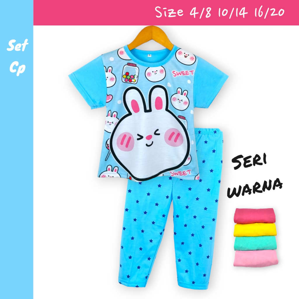 GROSIR 3set Setelan CP DnA KIDS 468 (2-4th)/Piyama DEDINA/Setelan PP