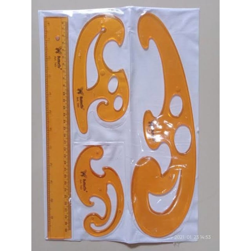 

Penggaris Curva Butterfly Art 740/ 1 set isi 4 pcs