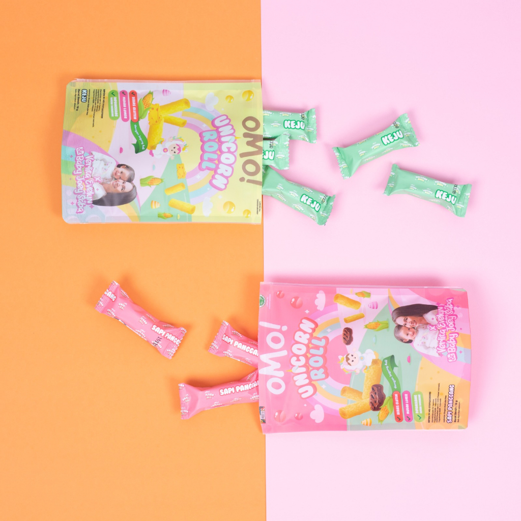 OMO! Unicorn Roll - Snack Healthy Baby untuk Bayi Sehat 18 gram