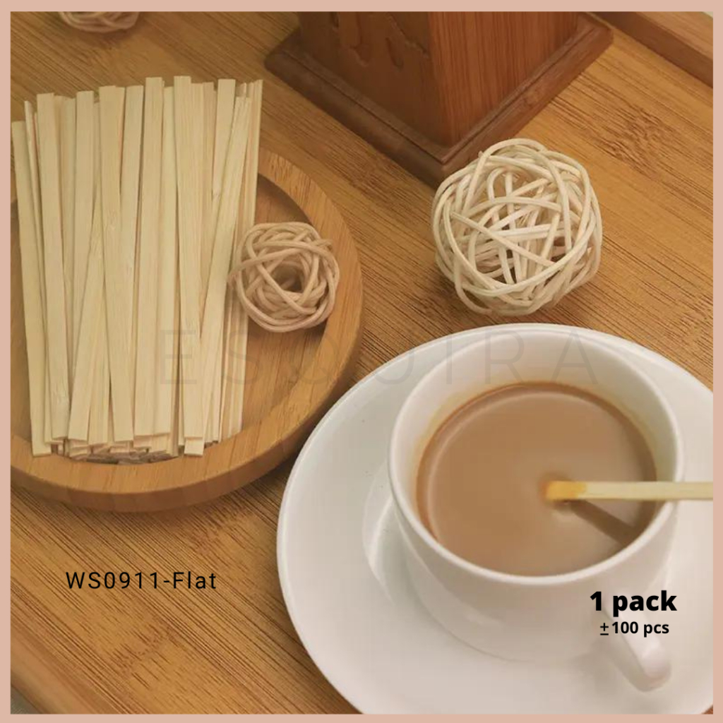 Wooden Coffee Stirrers / Kayu Pengaduk Kopi 11 Cm / 100 Pcs / WS0911
