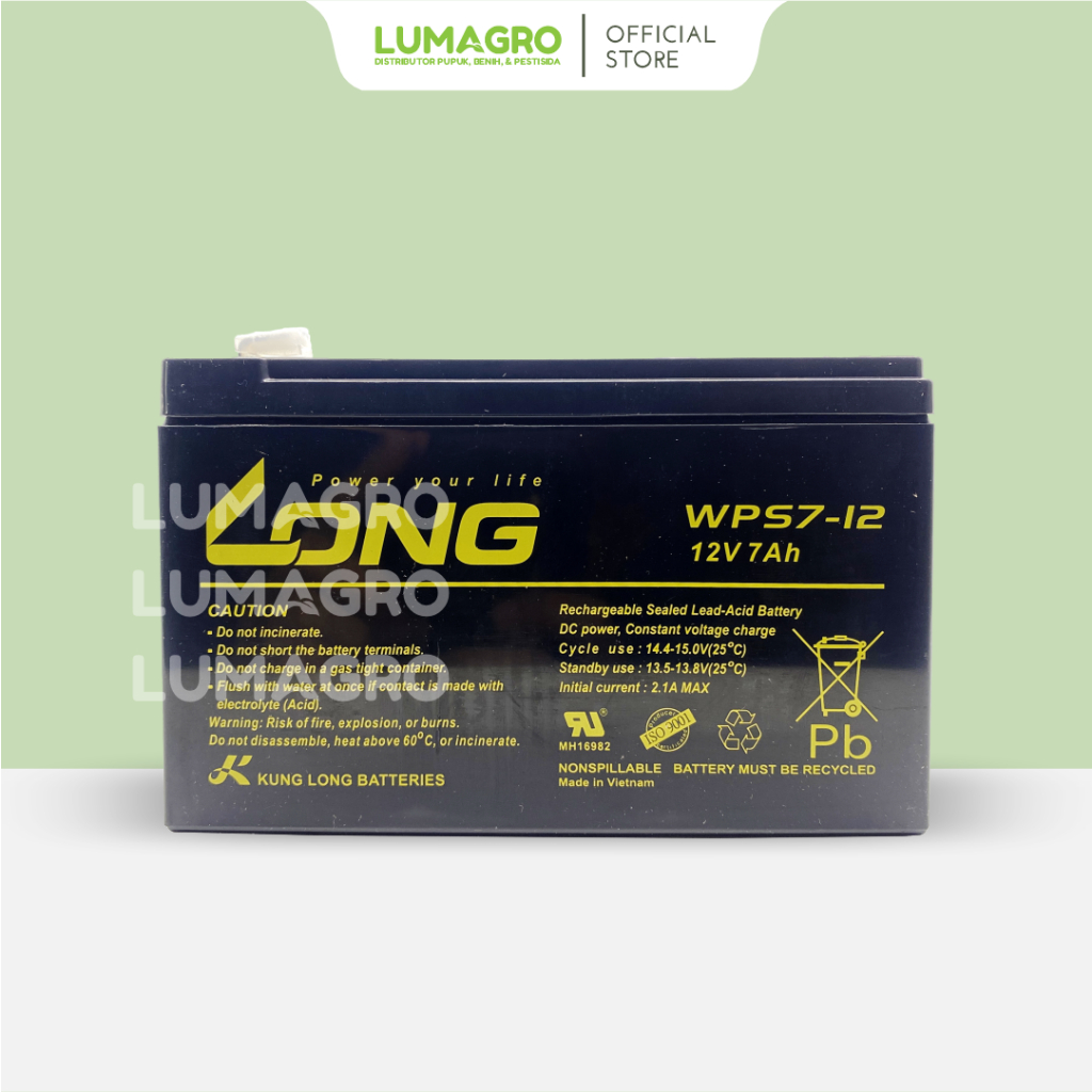 Aki Baterai Swan Original Accu Battery Long Tangki Sprayer Elektrik 12V 7Ah