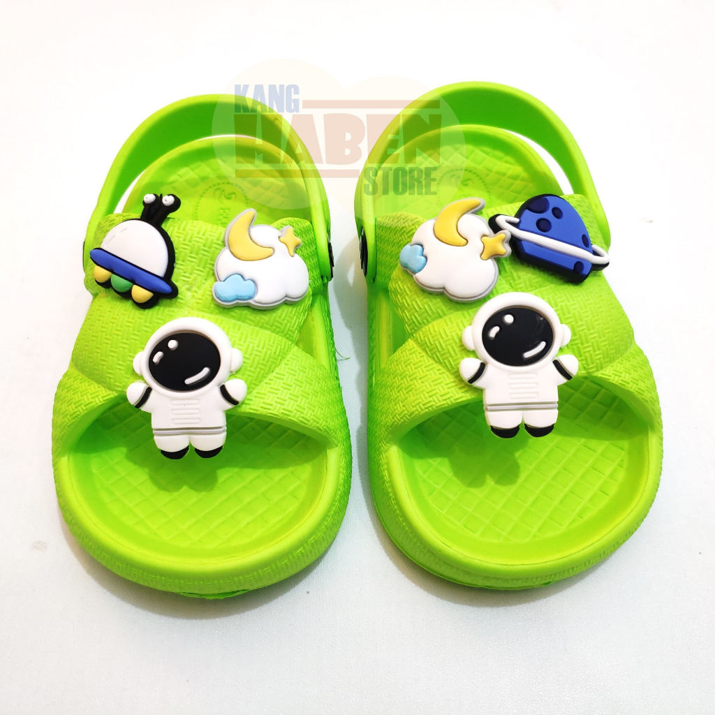 Habenkids - Sandal Kokop Tali Anak Balita Cowok Jibbitz Astronot Bahan EVA 25-30