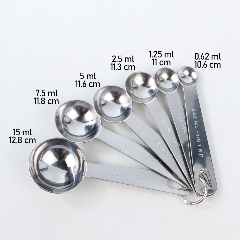 (PROMO) 6in1 SET Measuring Spoons Sendok Takar Ukur Stainless Steel / Sendok Takar Ukur Measurement Spoon Stainless Steel Silver / Sendok Takar Ukur Cup Measuring Spoon 6 PCS / Sendok Takar Stainless 6 in 1 set ukur measuring spoon cup cups spoons