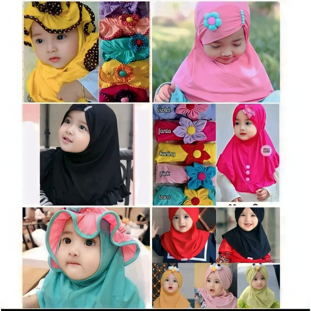 Jilbab Anak / Jilbab Bayi / jilbab Bayi lucu / Jilbab bayi Bahan Jersey