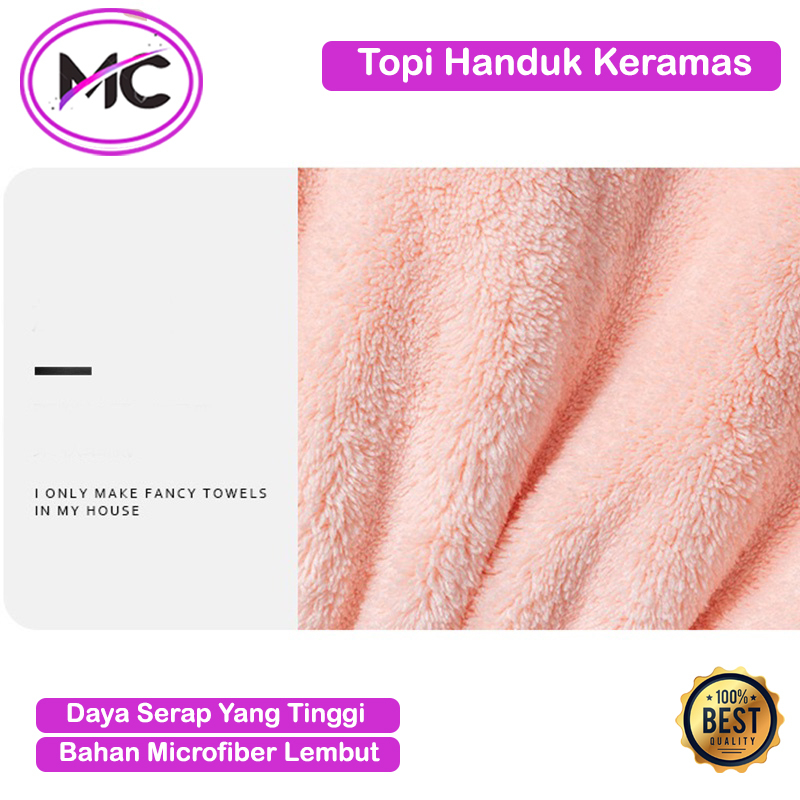 Topi Handuk Keramas Pengering Rambut Praktis Bahan Microfiber Lembut