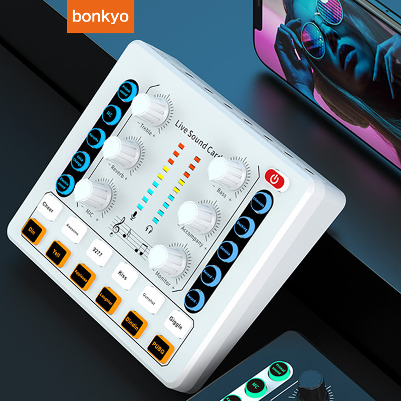 Bonkyo F1000 external sound card mobile computer live broadcast noise reduction karaoke special soundcard