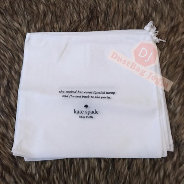 Grosir DB KATE SPADE ukuran L 45X45 DustBag Tas Serut Sarung Cover Dust Bag - Putih Diskon