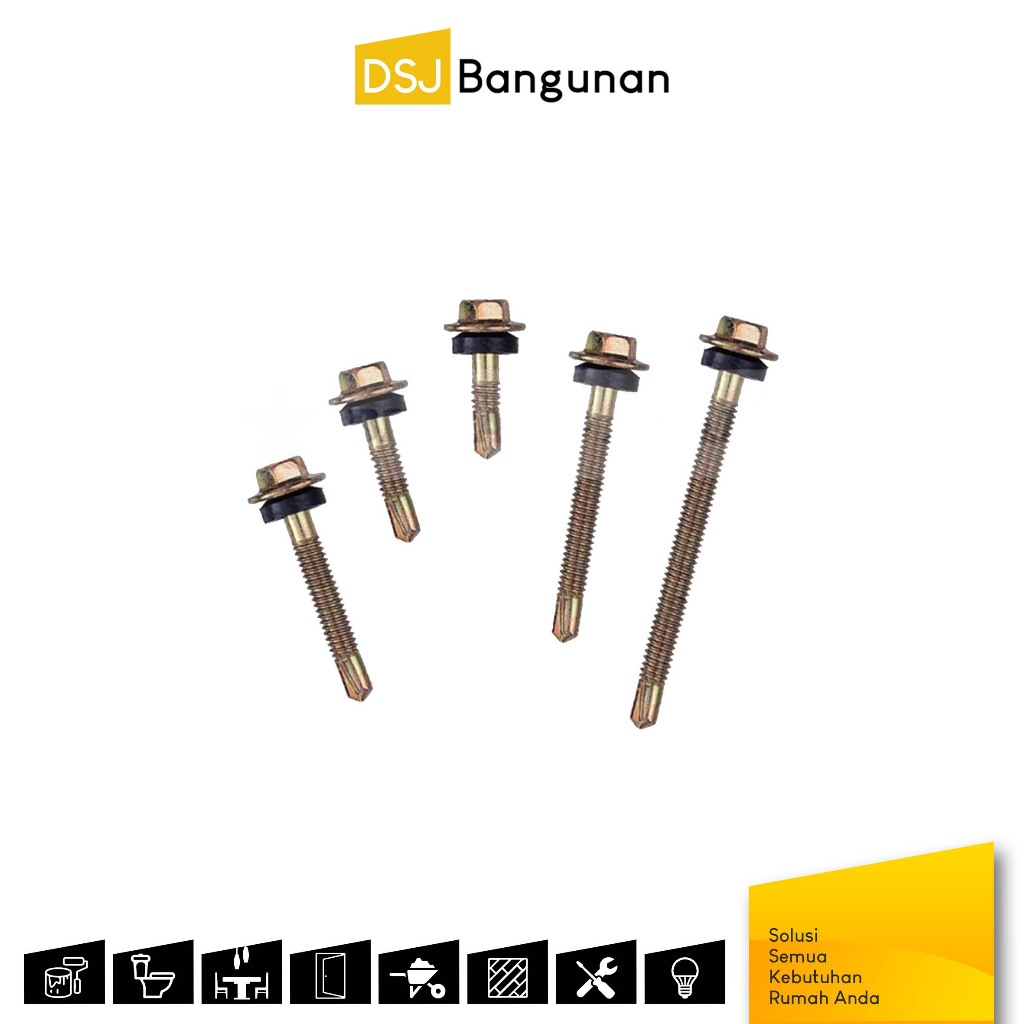 Jet Baut Drilling SDS Skrup Roofing Atap Spandek Sekrup Alkan Zincalume