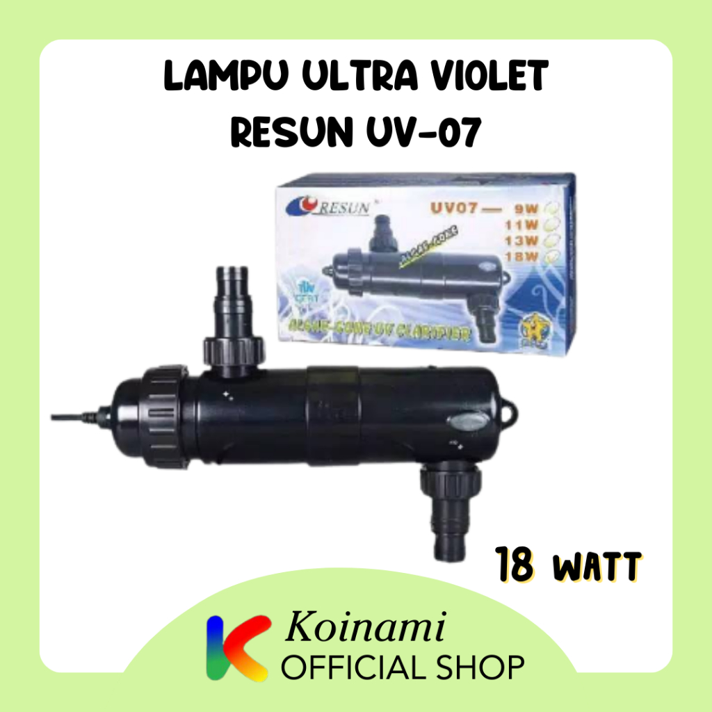 RESUN UV-07 18watt / lampu ultra violet kolam ikan koi / lumut / alegae / penjernih / filter