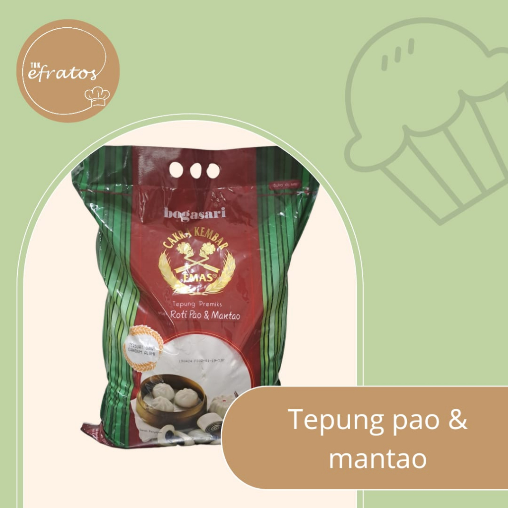 

Terigu cakra Kembar emas Bogasari / pao dan Mantao Repack