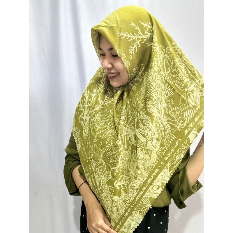 Jilbab Segiempat Motif || Minorka series