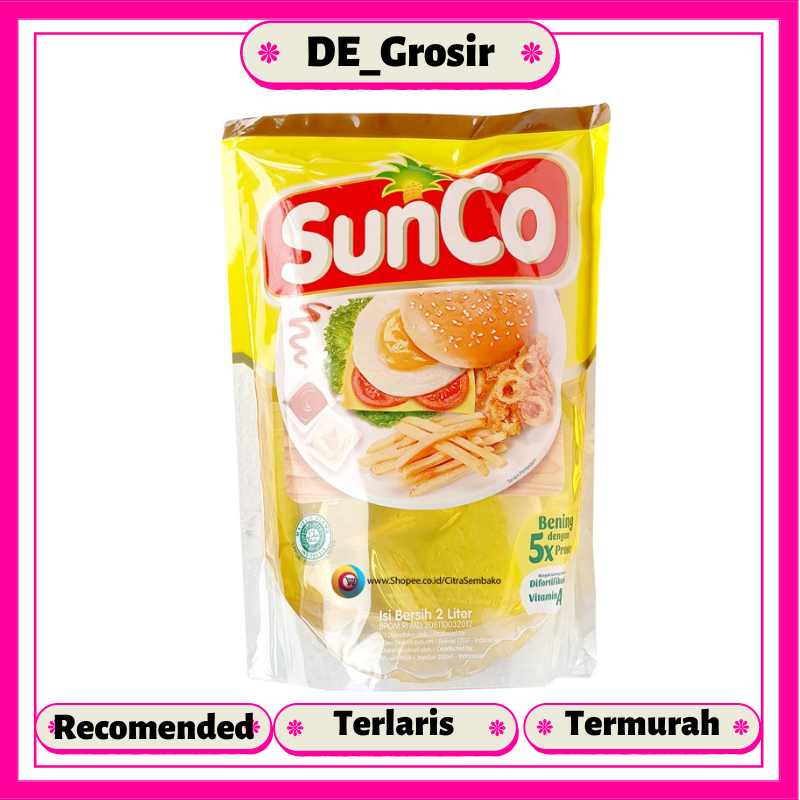 

Sunco Minyak Goreng Kelapa Sawit Dengan 5X Proses Penyaringan Kemasan 2 Liter Refill