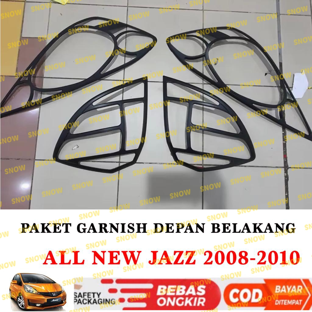 Paket Garnish Lampu Depan Belakang All New Jazz 2008 2010 Hitam Chrome