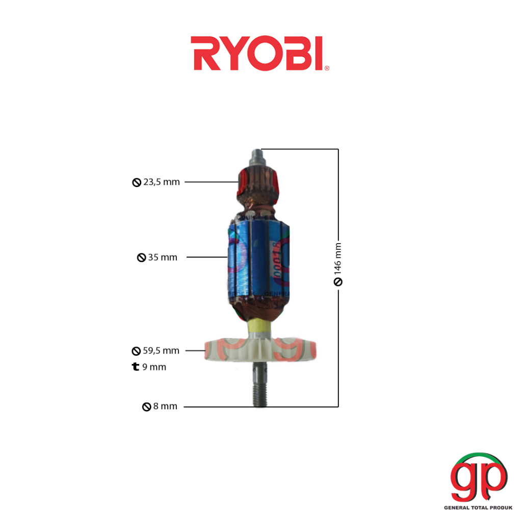 Armature HL83 RYOBI Angker Mesin Pasah / Planer HL 83 Serut Ketam Kayu