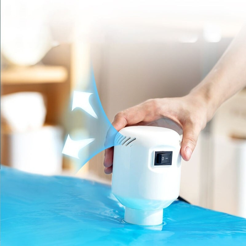 Pompa Vakum Elektrik Tas Vakum Penyimpanan Pakaian Vacuum Bag - AQ241 - White