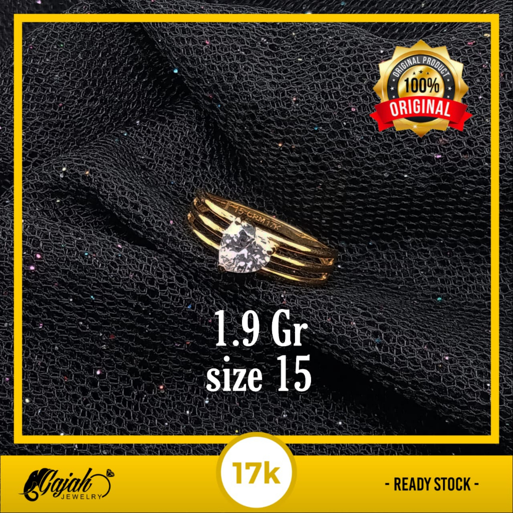 Cincin Emas 17K - 1.9 Gr Kadar 750 - 4900