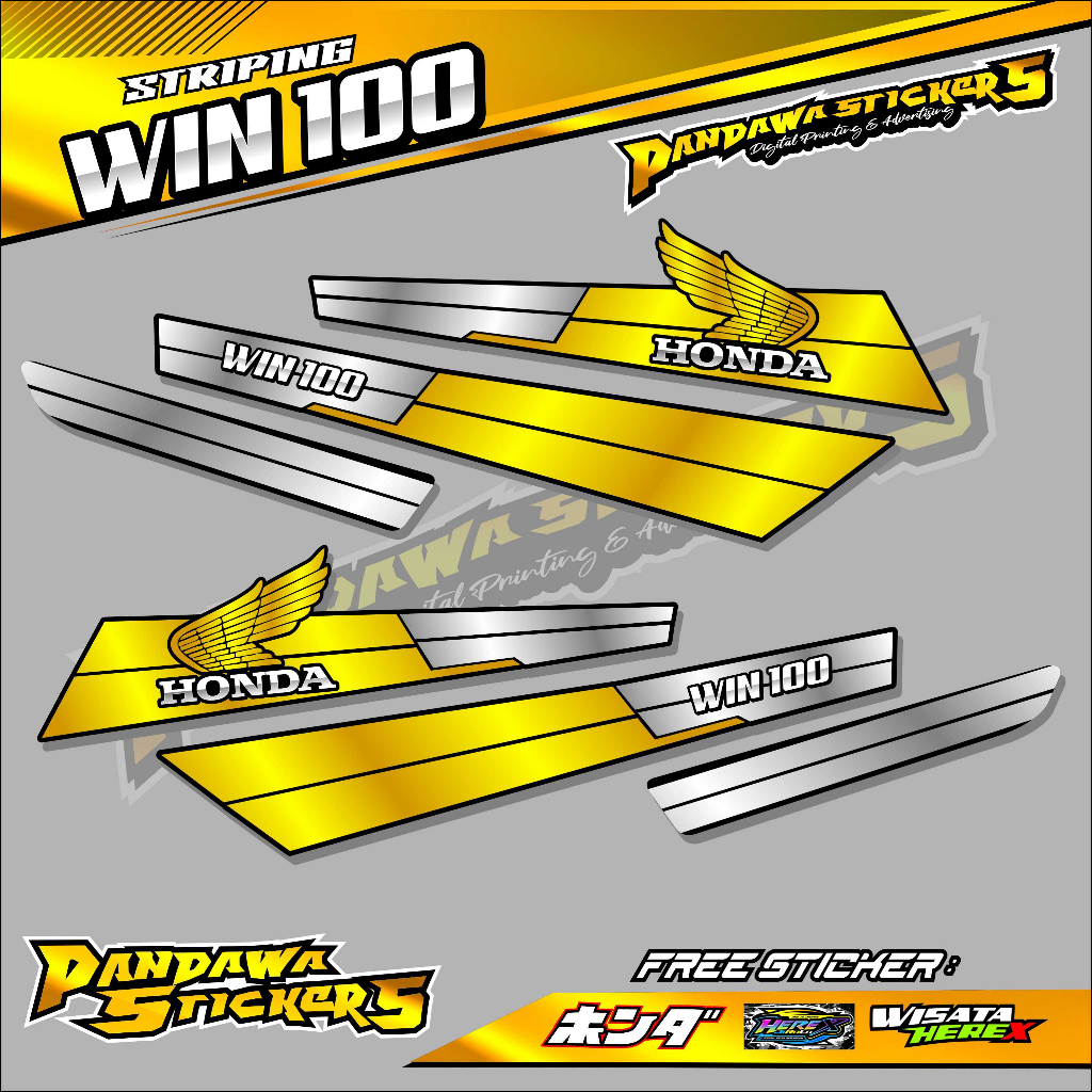 STRIPING VARIASI HONDA WIN 100 / STICKER LIST VARIASI HONDA WIN