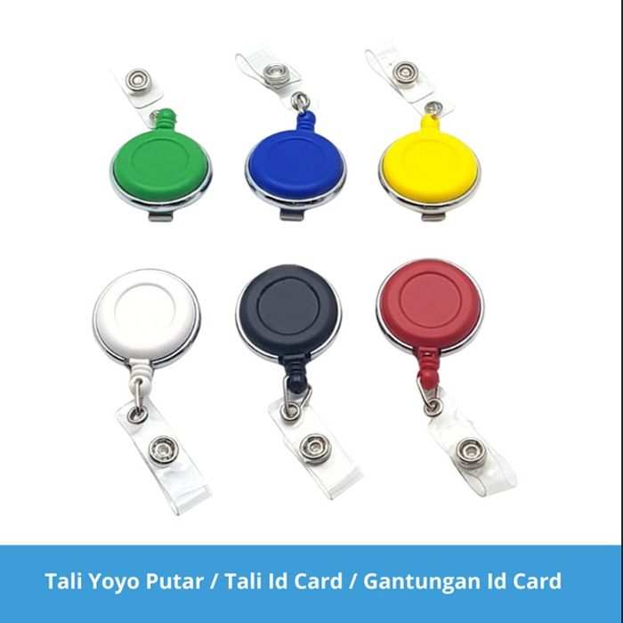 

Yoyo ID card putar Warna warni Gantungan ID card Name tag Murah Meriah isi 10 pcs